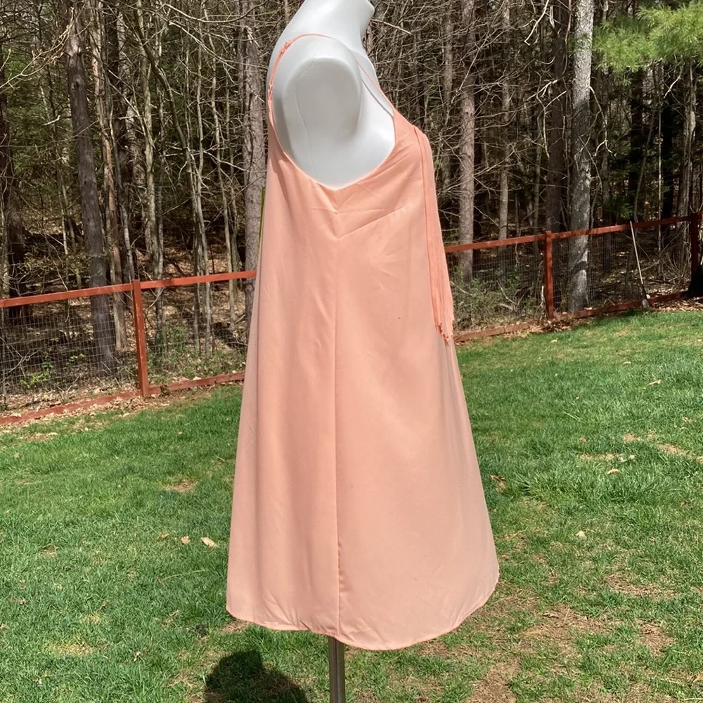 Gianni Bini carwash fringe peachy keen adjustable strap lined dress NWT sz M - Picture 5 of 7